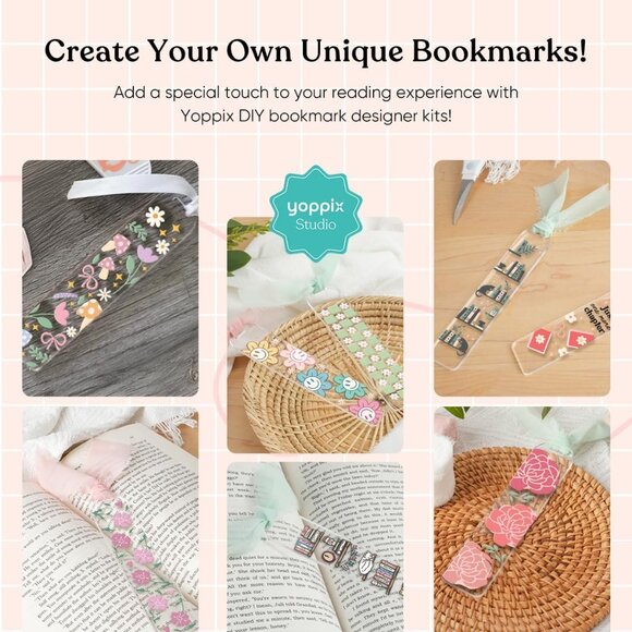 15 Pieces Acrylic Bookmark Blanks 3mm Thicken Bookmark Making Kit with 20 Pcs Fl - Picture 7 of 7